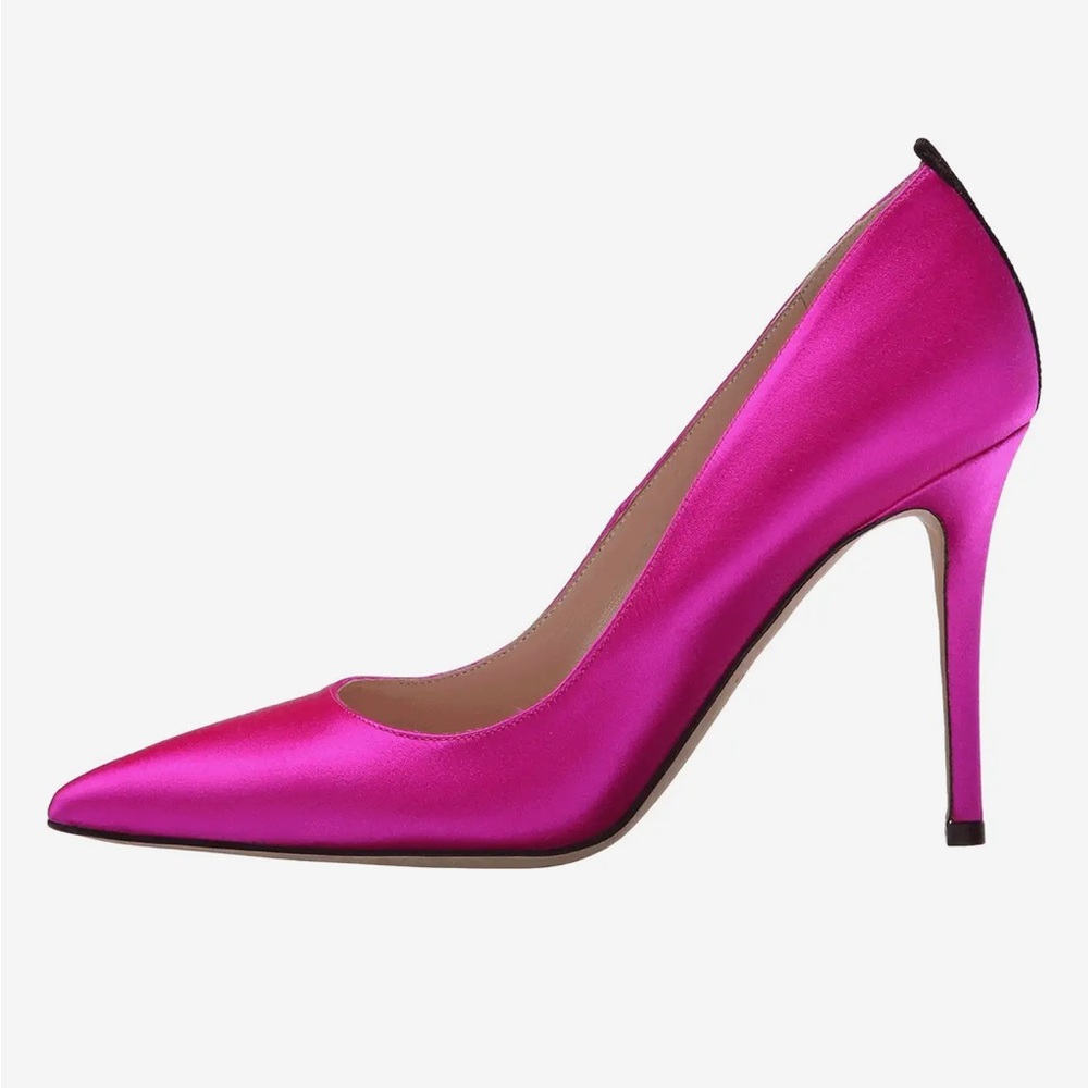 SJP Fawn 100mm pink satin pump size 40 fits like size 9 - Picture 2 of 8